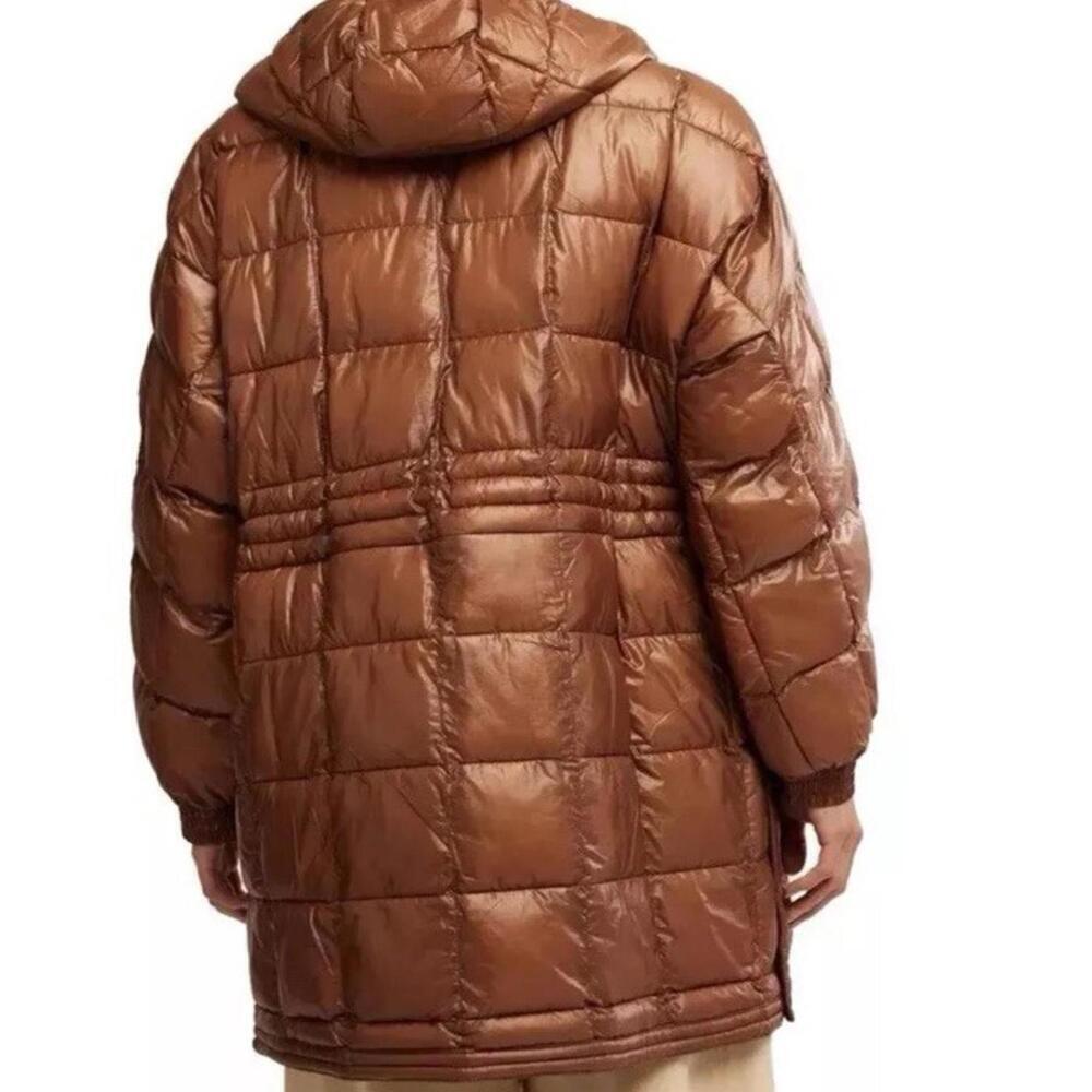 $248 Free People FP MOVEMENT Patricia Packable Poncho Puffer Jacket Brown M - Picture 6 of 7